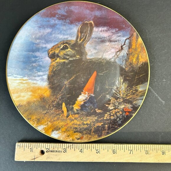 Vtg Rien Poortvliet Gnomes Four Seasons Plate 3 Fall The Lookouts #942 1980 - Picture 5 of 5